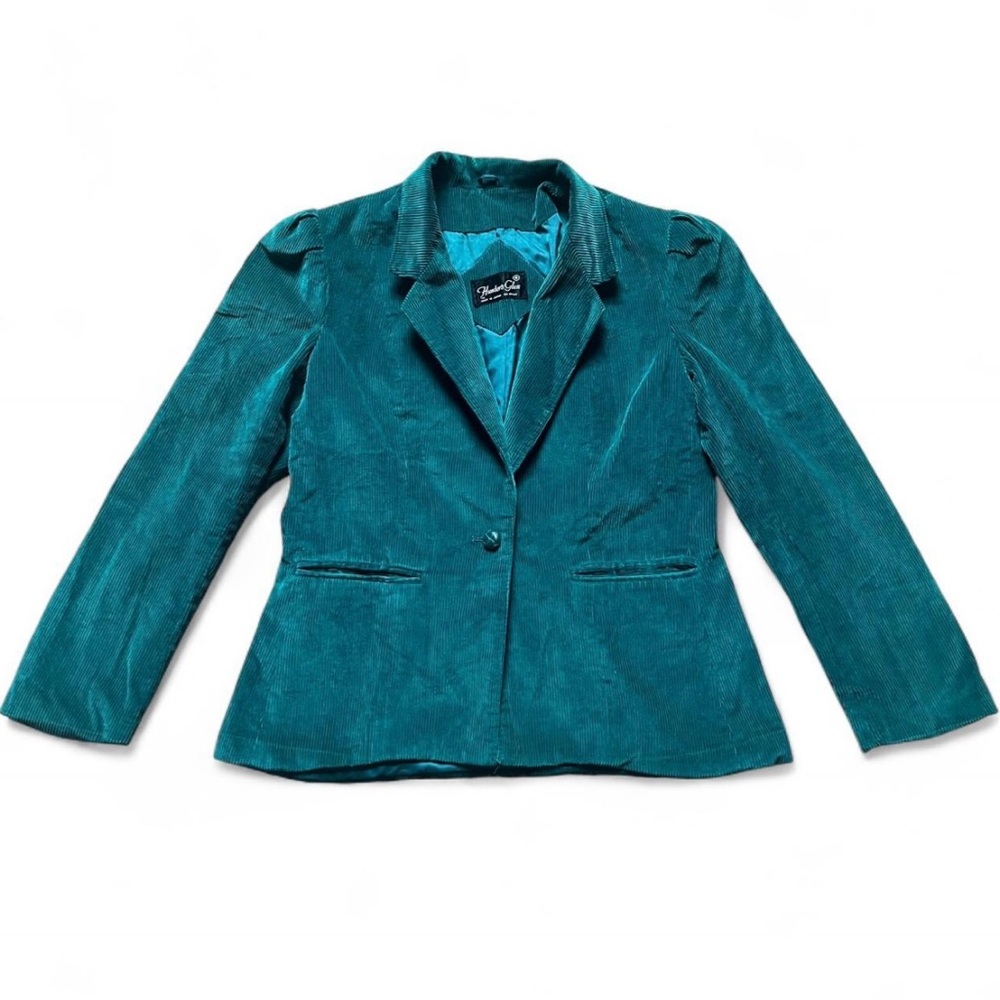 SOLD!!! Vintage Teal Green Corduroy Blazer